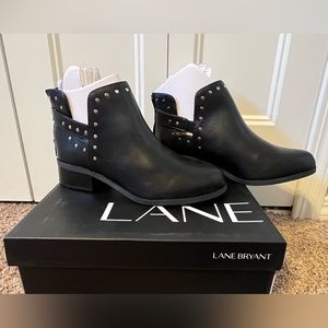 Black studded booties